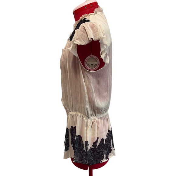 Jonathan Martin Cream and Black Blouse - Picture 4 of 6